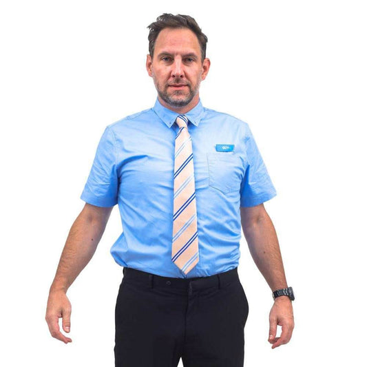 Free Guy Button Up Shirt Tie Name Tag - S