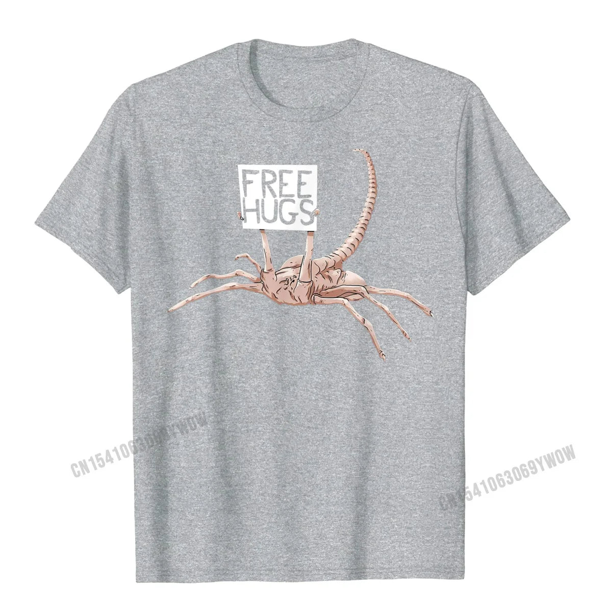 Free Hugs Funny Facehugger Aliens T-Shirt Harajuku Cotton T Shirt Comfortable Hip Hop Design Top T-Shirts