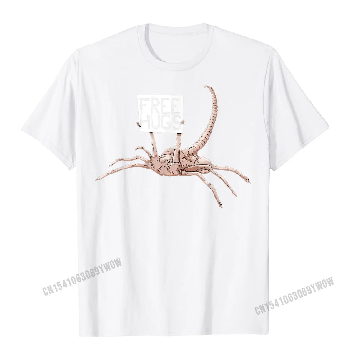 Free Hugs Funny Facehugger Aliens T-Shirt Harajuku Cotton T Shirt Comfortable Hip Hop Design Top T-Shirts