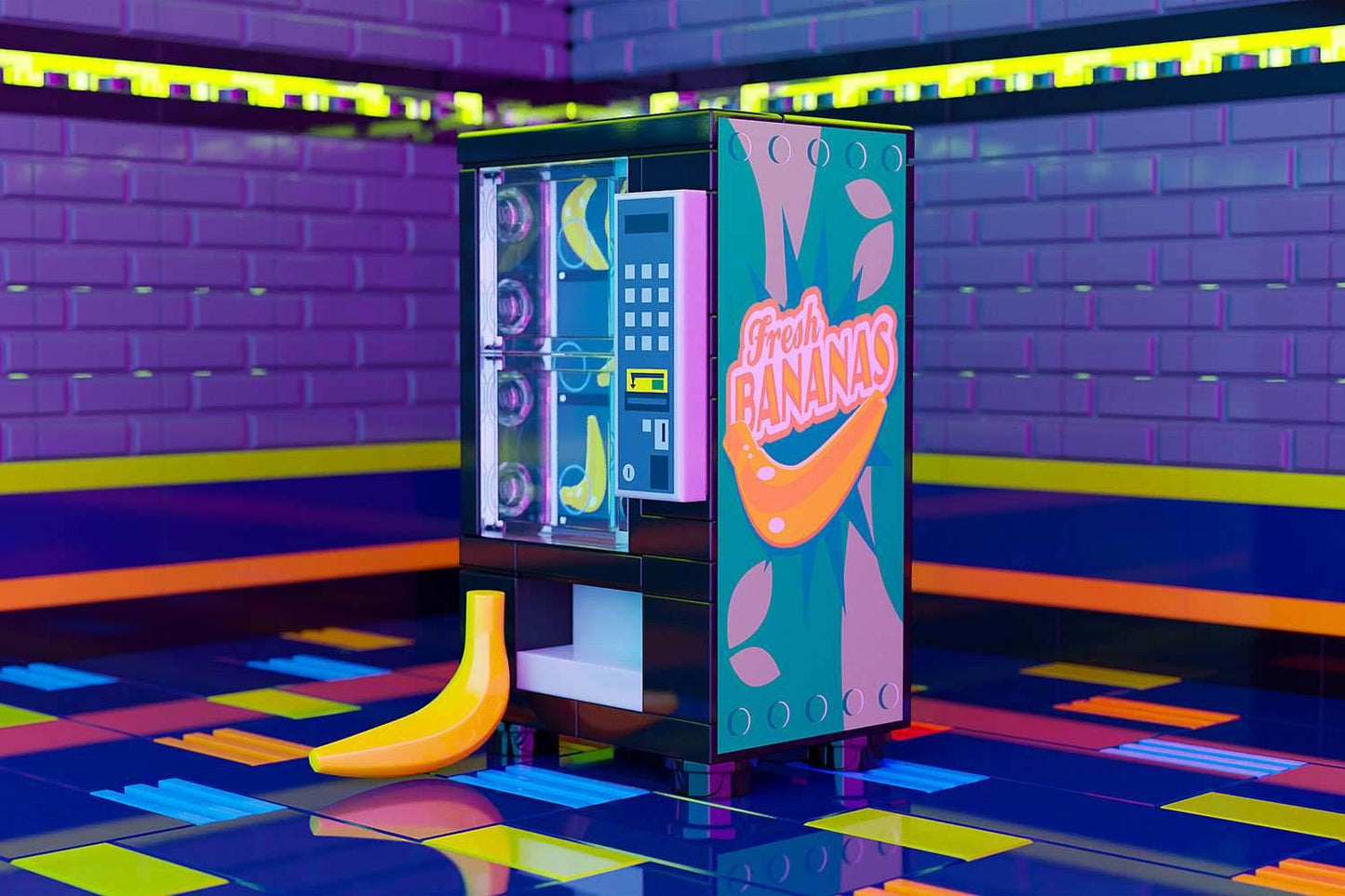 Fresh Bananas - B3 Customs Fruit Vending Machine made using LEGO parts - 