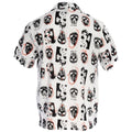 Friday The 13th Jason Rayon Button up Shirt SS Mask Scribble White
