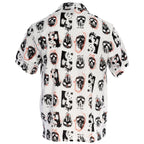 Friday The 13th Jason Rayon Button up Shirt SS Mask Scribble White