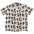 Friday The 13th Jason Rayon Button up Shirt SS Mask Scribble White
