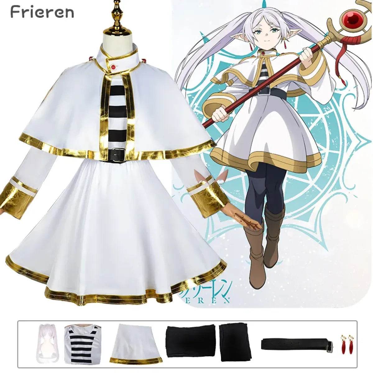 Sousou No Frieren Cosplay Costume - clothes wig suit / XS