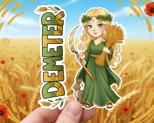 Demeter Sticker and Magnet – Horaia Mythkins™ – Greek Goddess of Harvest and Seasons | Waterproof & UV-Proof - Sticker / Mini