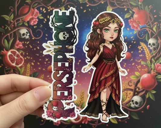 Persephone Sticker and Magnet – Kore Goddess of Spring Mythkins™ | Waterproof & UV-Proof - Sticker / Mini