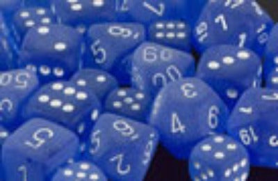 Frosted Polyhedral Blue/White 7-Die Set