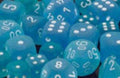 Frosted Polyhedral Carribean Blue/white 7-Die Set - Role-Players