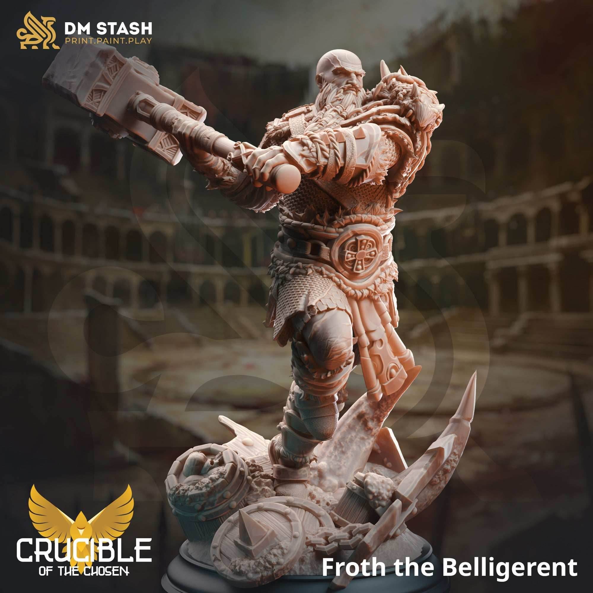 Froth the Beligerant (Male Human Barbarian) - 32mm Scale