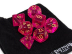 Fuchsia Translucent Dice Collection - 7 Piece Set - 