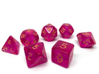 Fuchsia Translucent Dice Collection - 7 Piece Set - 