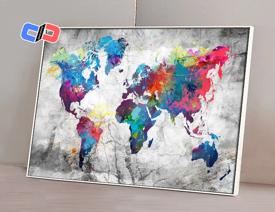 Full Square /Round Diamond Painting World Map 5D DIY Diamond Embroidery Sale Landscape Mosaic Picture Of Rhinestone Home Decor