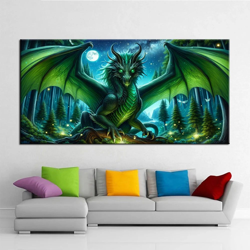 Full Square/Round Drill 5D DIY Diamond Painting Green Dragon Diamond Embroidery Cross Stitch Home Decor