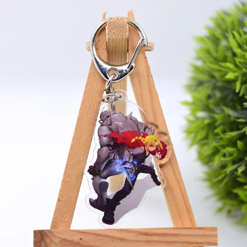 Fullmetal Alchemist Keychain 9 Styles Arcylic Cartoon Figures Keyrings Anime Accessories