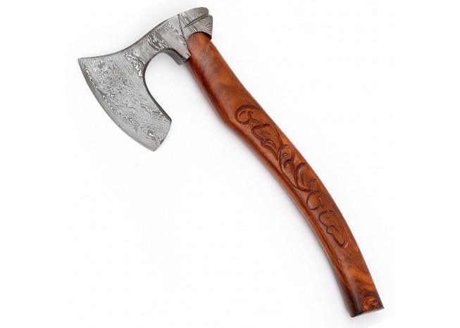 Guiscard Hand Forged Bearded Damascus Outdoor Steel Axe-0