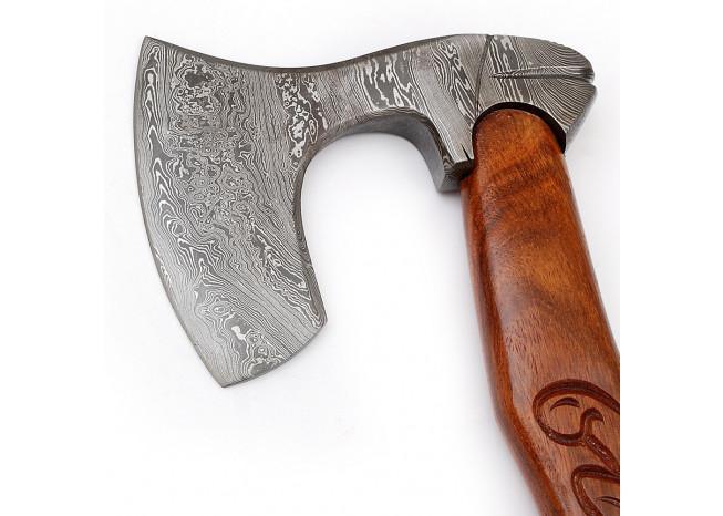 Guiscard Hand Forged Bearded Damascus Outdoor Steel Axe-2