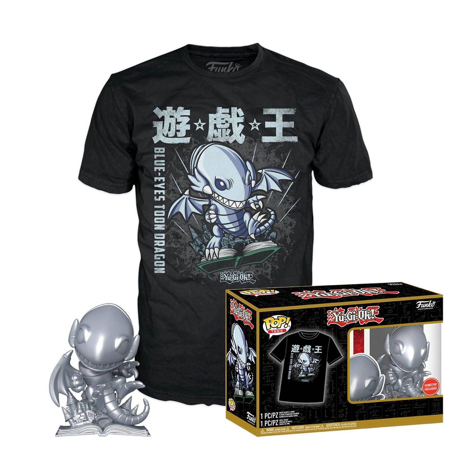Funko Pop! & Tee: Yu-Gi-Oh! - Blue Eyes Toon Dragon GameStop Exclusive - M