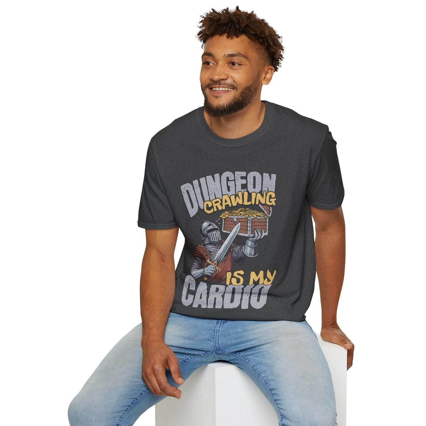 Funny DnD Shirt - Dungeon Crawling is My Cardio - Black / S