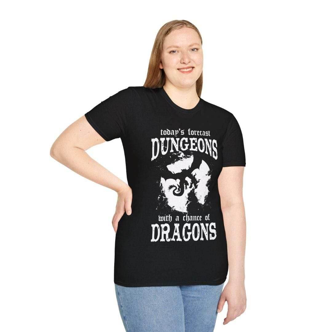 Funny DnD Weather Forecast Tshirt - Black / S