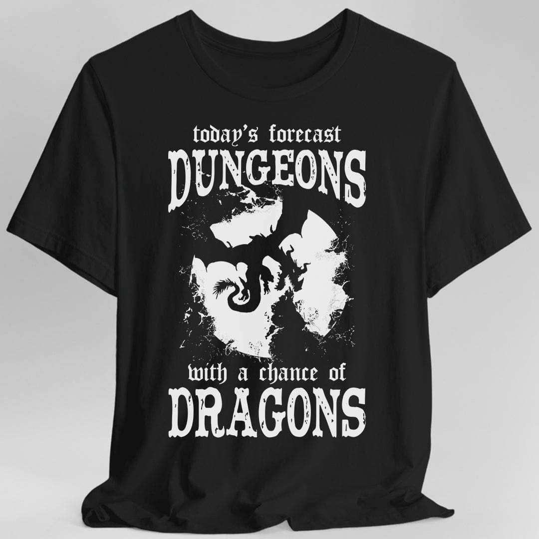 Funny DnD Weather Forecast Tshirt - Black / S