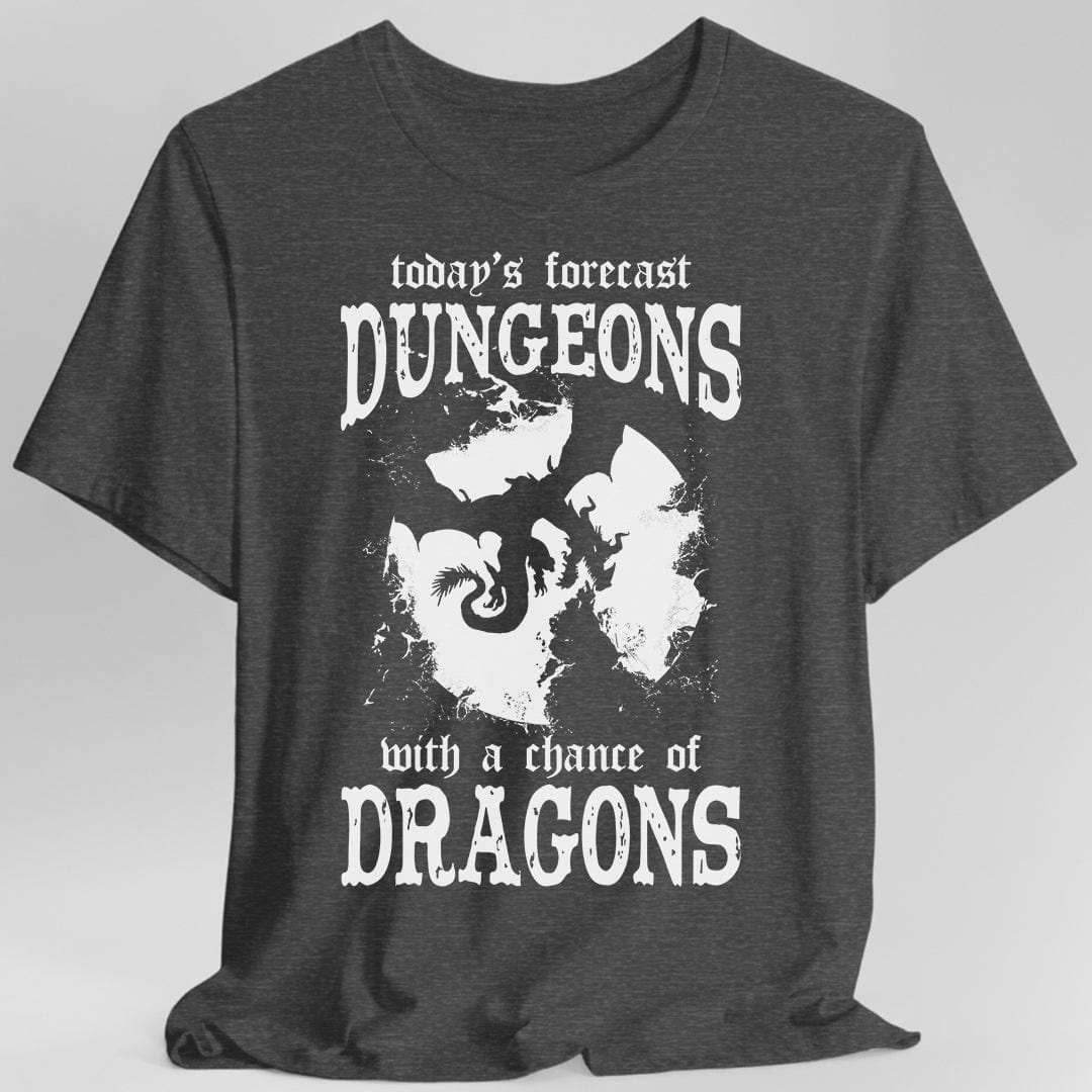 Funny DnD Weather Forecast Tshirt - Dark Heather / S
