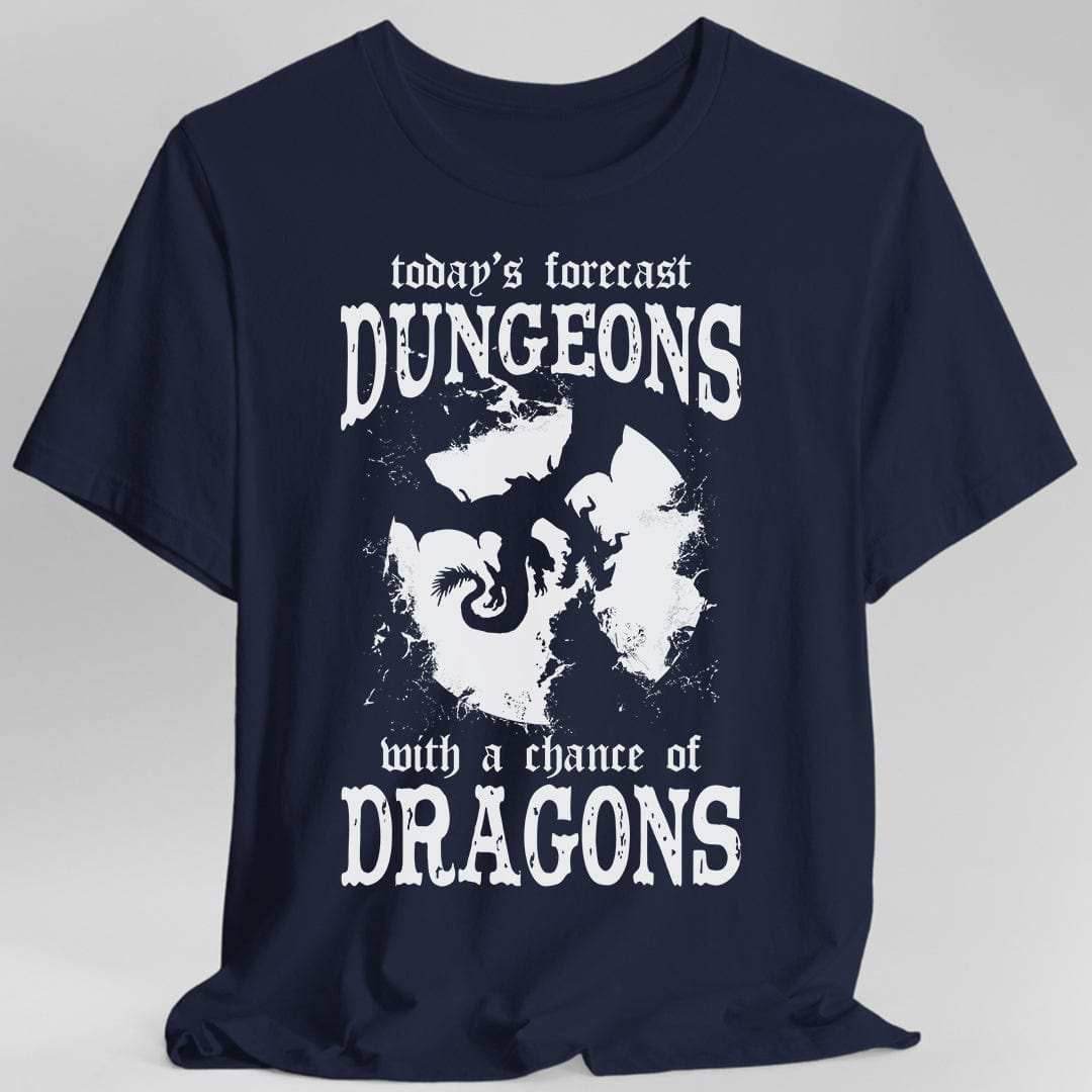 Funny DnD Weather Forecast Tshirt - Navy / S