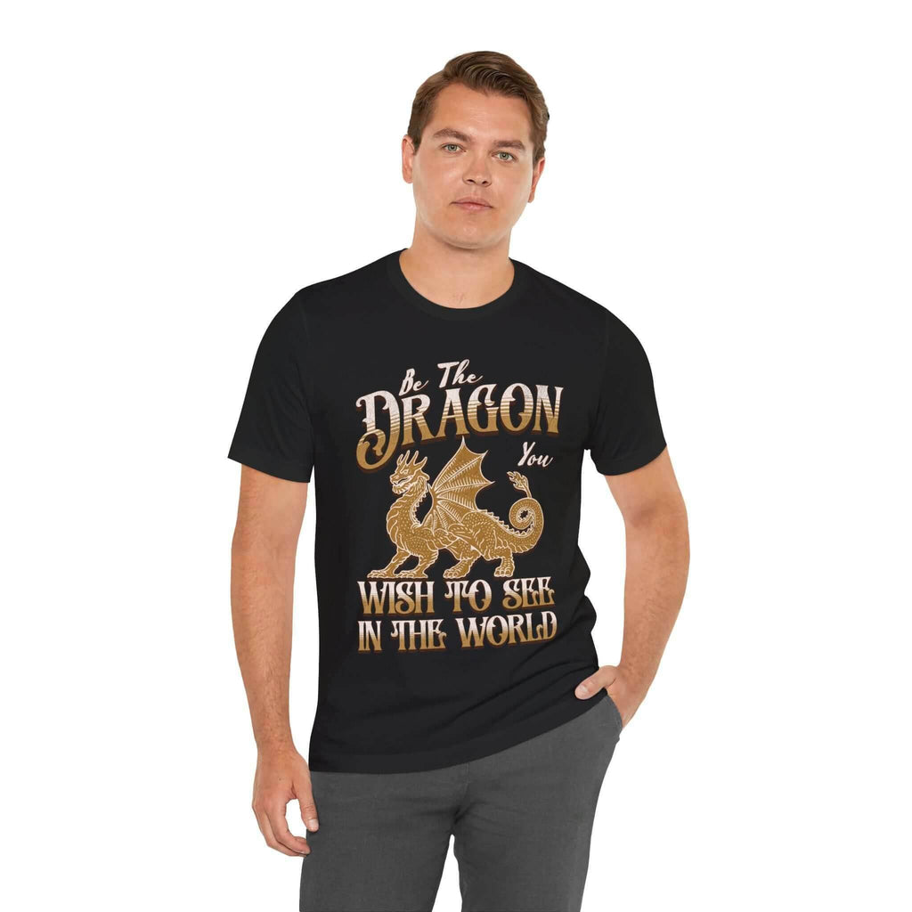 Funny Dragon Shirt - Be The Dragon You Wish To See In The World - Navy / S