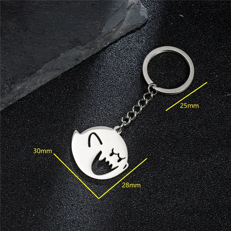 Funny Halloween Ghost Keychain Cartoon Skull Key Rings Gifts for Women Children Bag Keyring Pendant DIY Jewelry Accessories