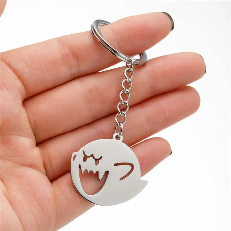 Funny Halloween Ghost Keychain Cartoon Skull Key Rings Gifts for Women Children Bag Keyring Pendant DIY Jewelry Accessories