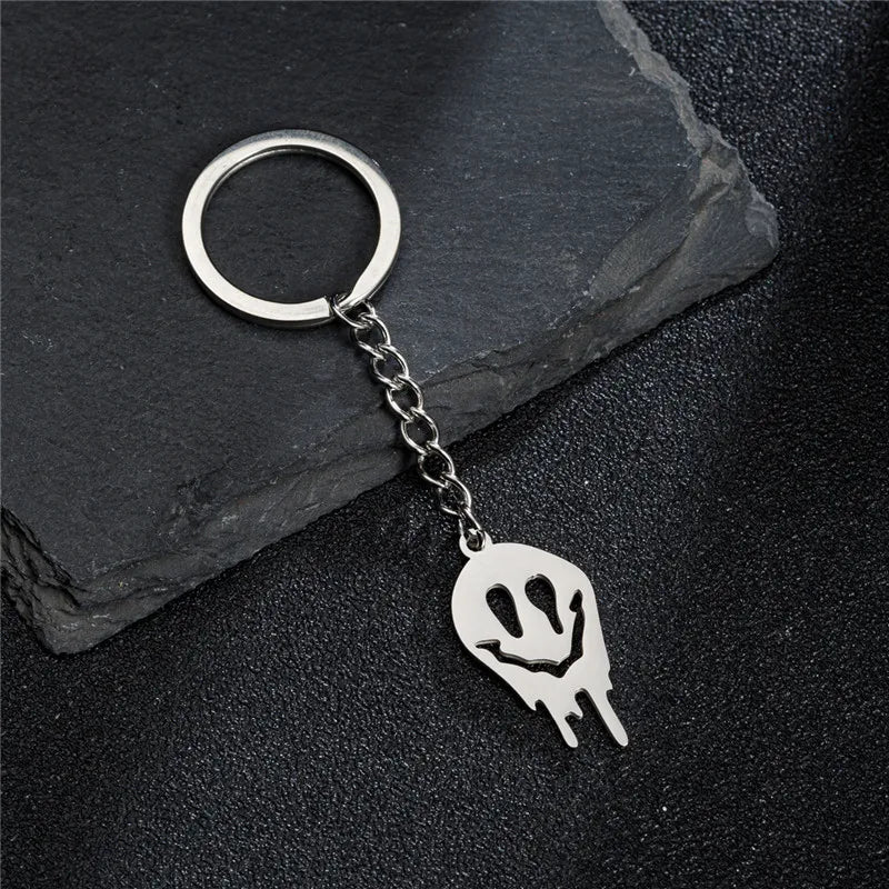 Funny Halloween Ghost Keychain Cartoon Skull Key Rings Gifts for Women Children Bag Keyring Pendant DIY Jewelry Accessories