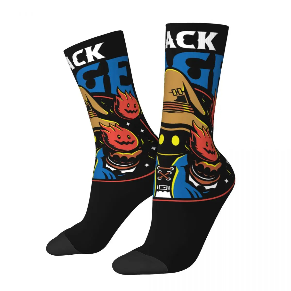 Funny Happy Men's Socks Vivi The Black Mage Retro Harajuku Final Fantasy XIV Game Hip Hop Novelty Casual Crew Sock Gift Printed