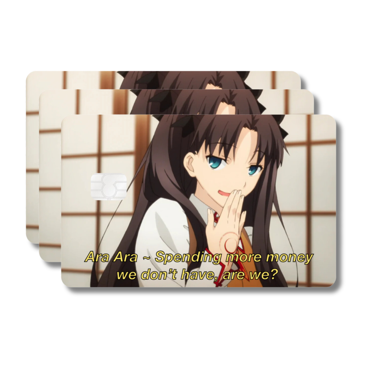 Funny TV Anime Humor Credit Card Skin Cover Decal Sticker Small Chip - 3 Pack