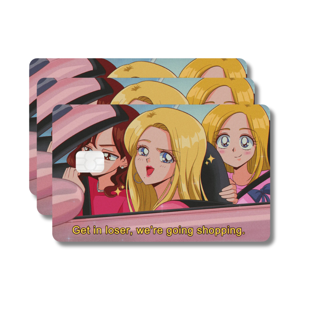 Funny TV Anime Humor Credit Card Skin Cover Decal Sticker Small Chip - 3 Pack