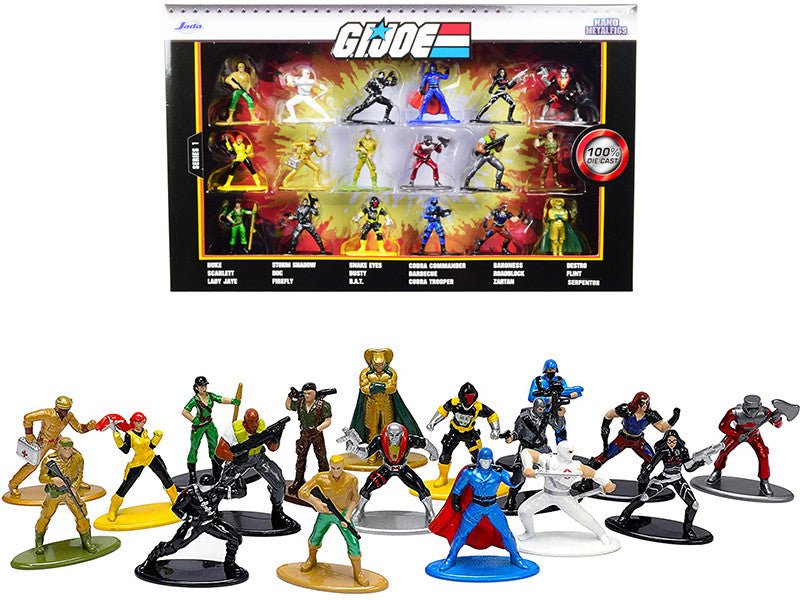 G.I. Joe" Set of 18 Diecast Figurines "Nano Metalfigs" Series by Jada