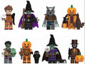 Halloween Haunts Custom Minifig Set (8-Pack) – Witch, Werewolf, Pumpkinhead, Zombie & More