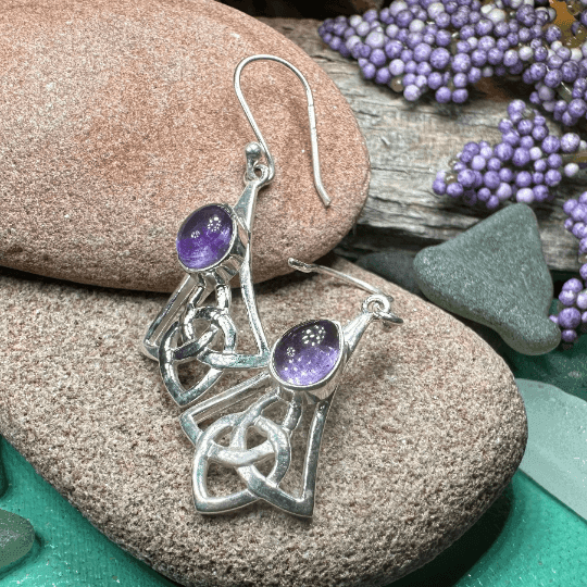 Ella Celtic Knot Earrings - Amethyst