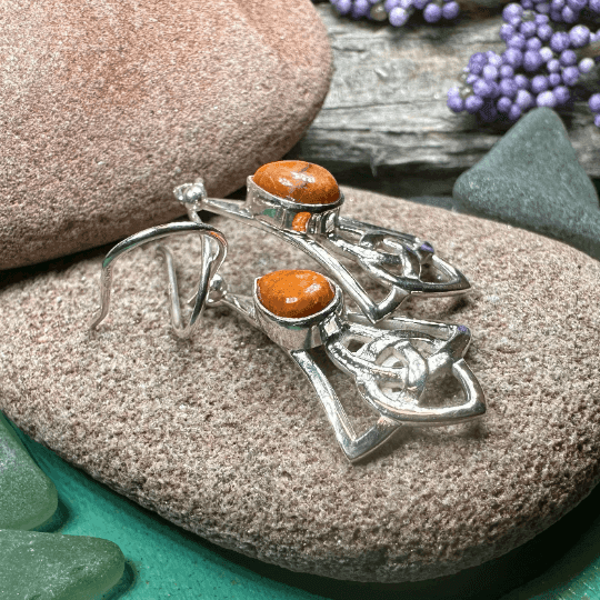 Ella Celtic Knot Earrings - Carnelian