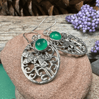 Forest Glen Dragonfly Earrings - Chalcedony