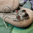 Garnet Romantic Earrings - Faceted