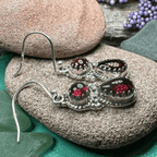 Garnet Romantic Earrings - Faceted