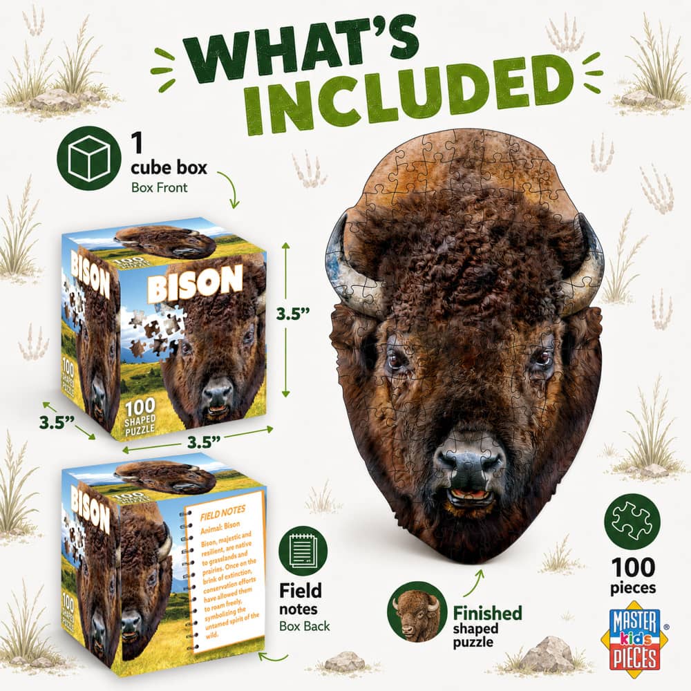 Bison 100 Piece Shaped Jigsaw Puzzle