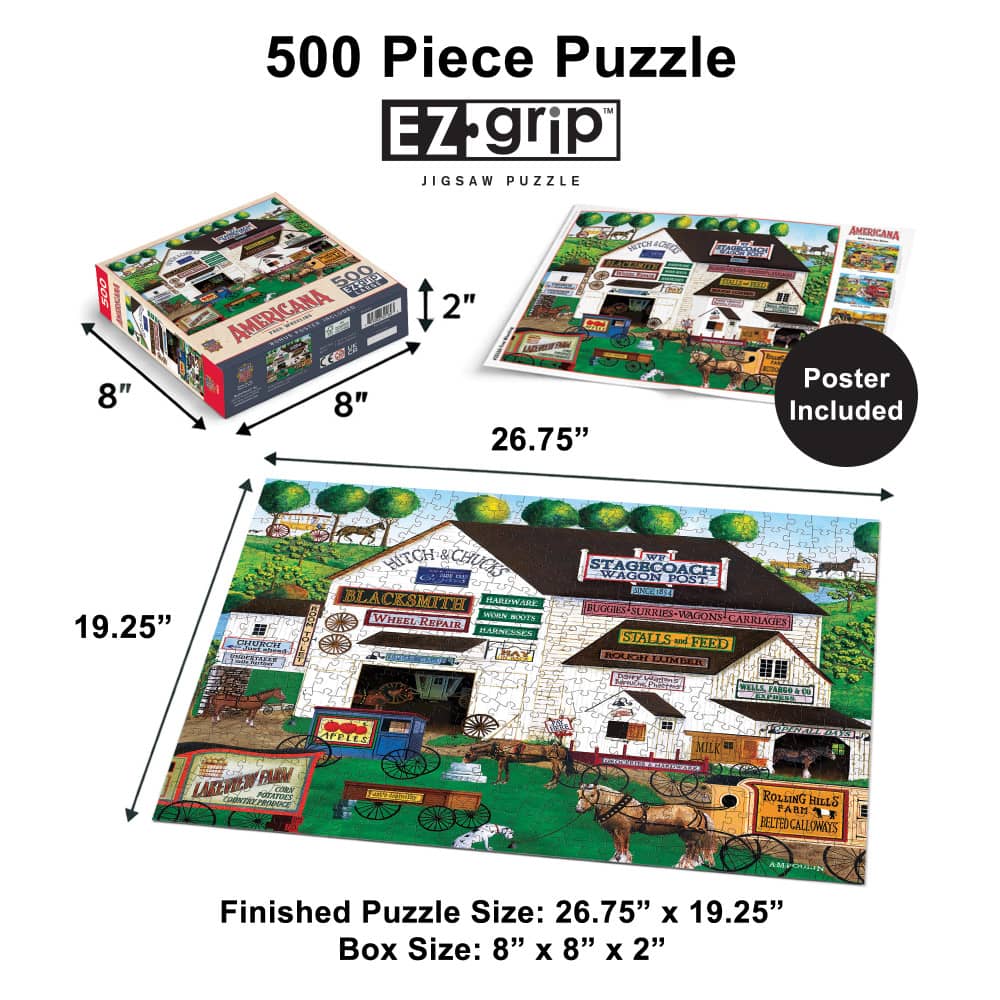 Americana - Free Wheeling 500 Piece EZ Grip Jigsaw Puzzle