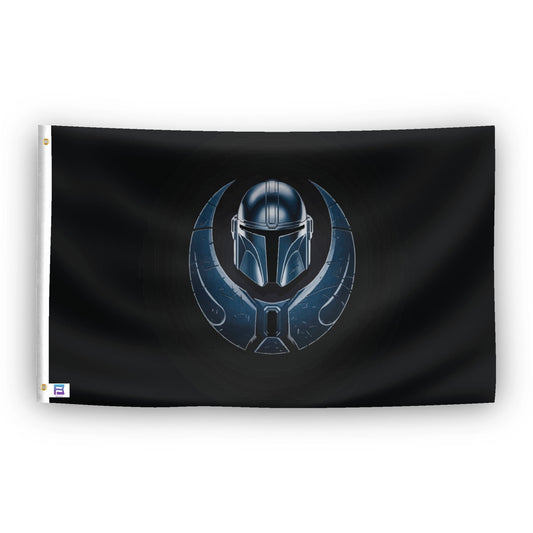 Star Wars Mandalorian Helmet Flag