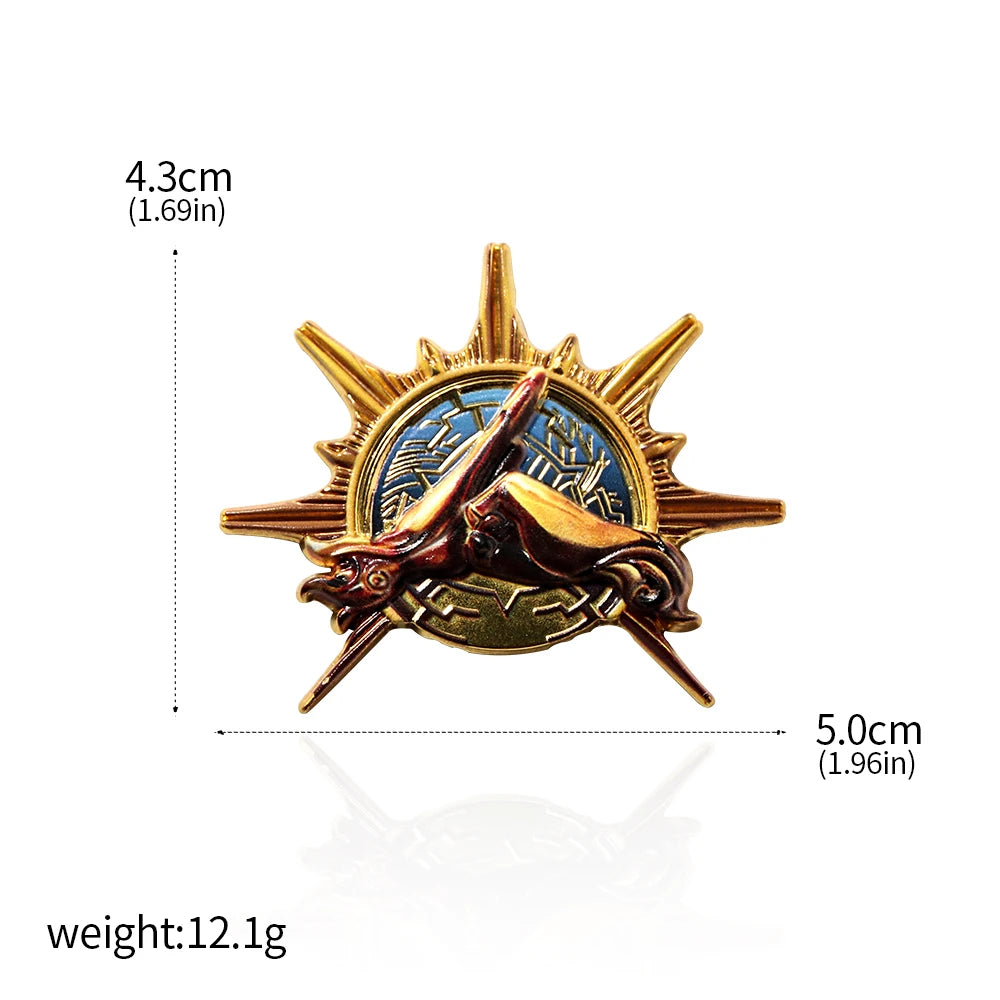 Game Baldur's Gate 3 Cosplay Badge Pins Barbarian Fighter Warlock Unisex Metal Brooches Lapel Pin Props Accessories Jewelry