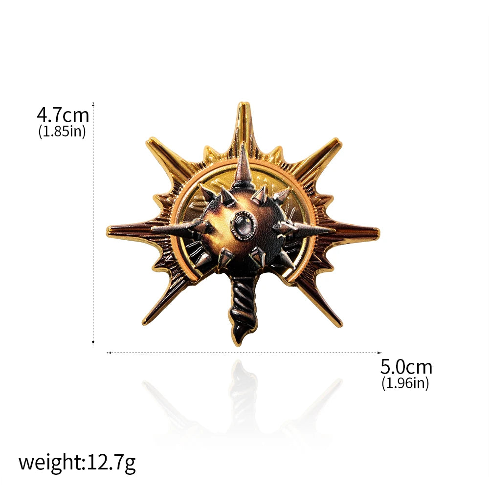 Game Baldur's Gate 3 Cosplay Badge Pins Barbarian Fighter Warlock Unisex Metal Brooches Lapel Pin Props Accessories Jewelry