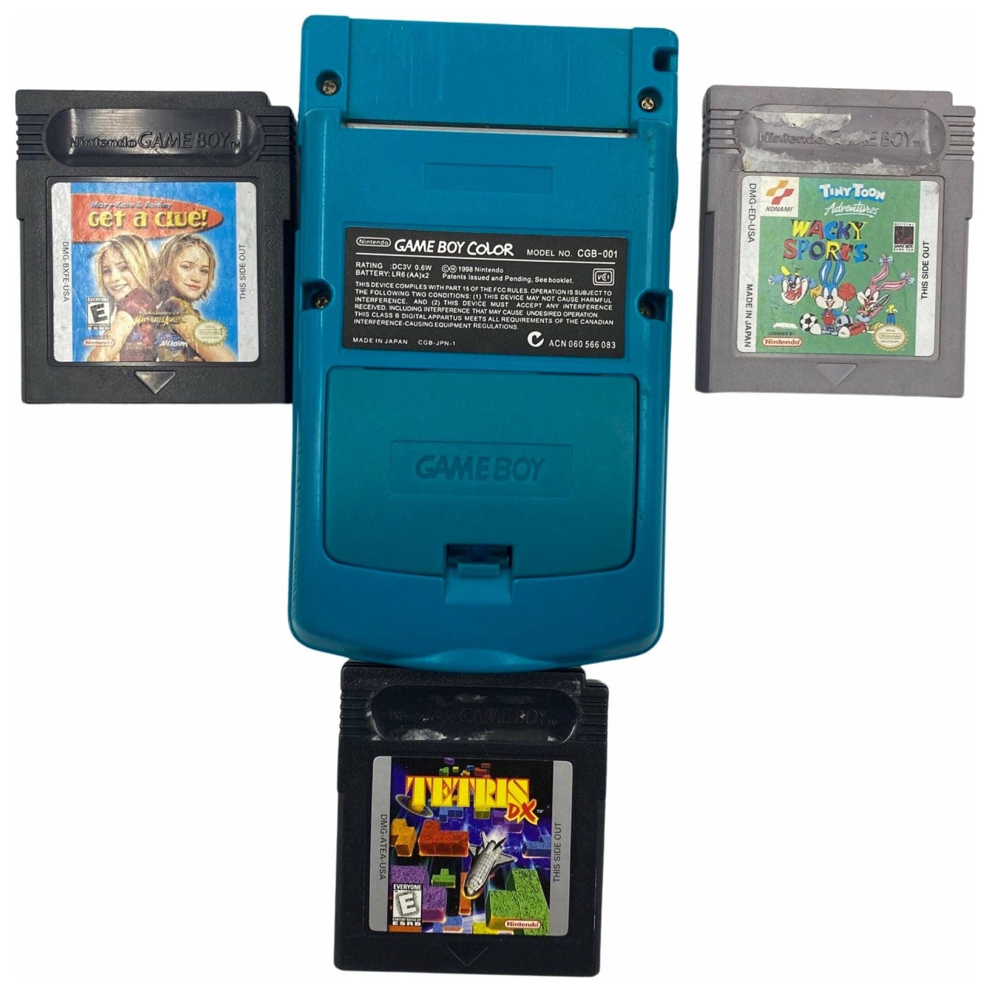 Game Boy Color Teal - GameBoy Color (3 Game Bundle)