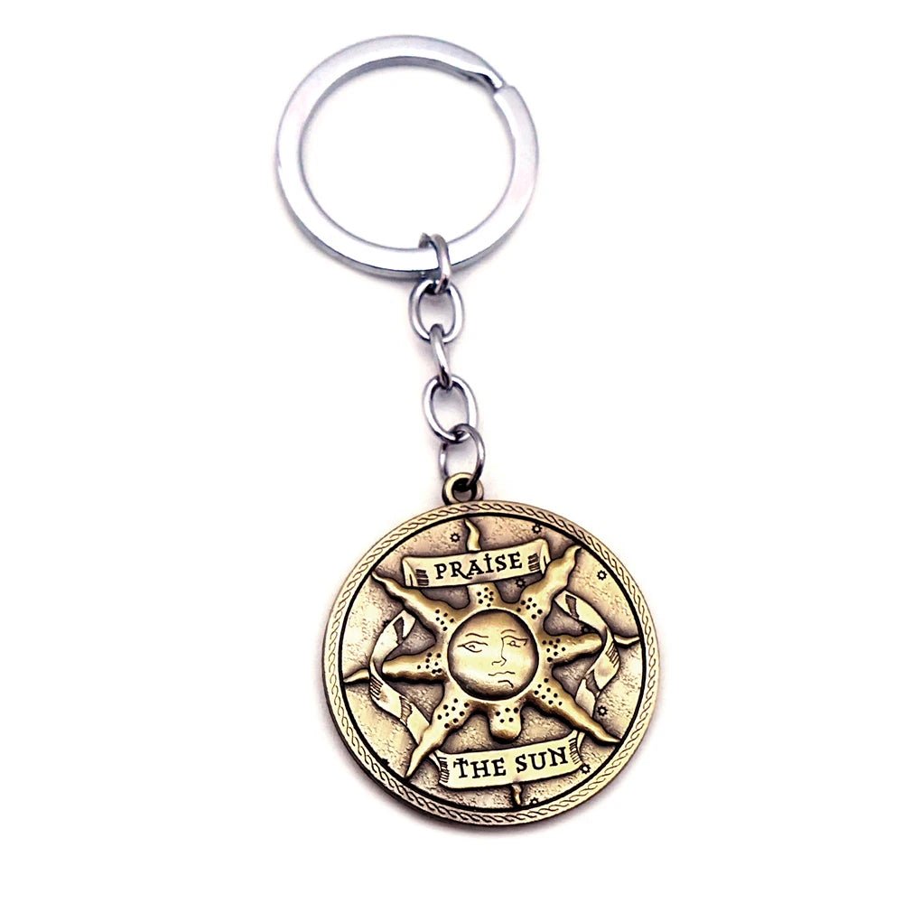 Game DARK SOULS Keychain Sun Knight Key Chain Men Keychains Accessories Car Key Ring llaveros