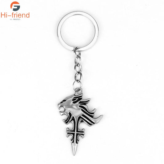 Game Final Fantasy 8 Keychain Wolf Head Logo Metal High Quality Key Ring for Women Gift Party Accessories Jewelry