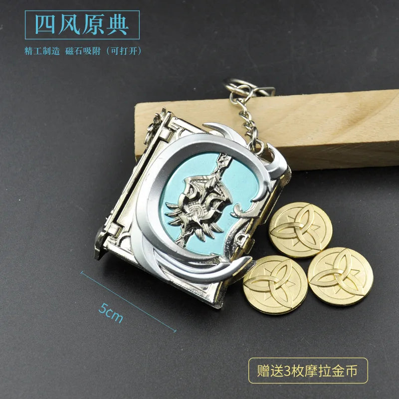 Game GS Impact Keychain Anime Cosplay Tartaglia Xiao Mask Pendant Keyring Alloy Key Chains Necklace Toy Jewelry Collections