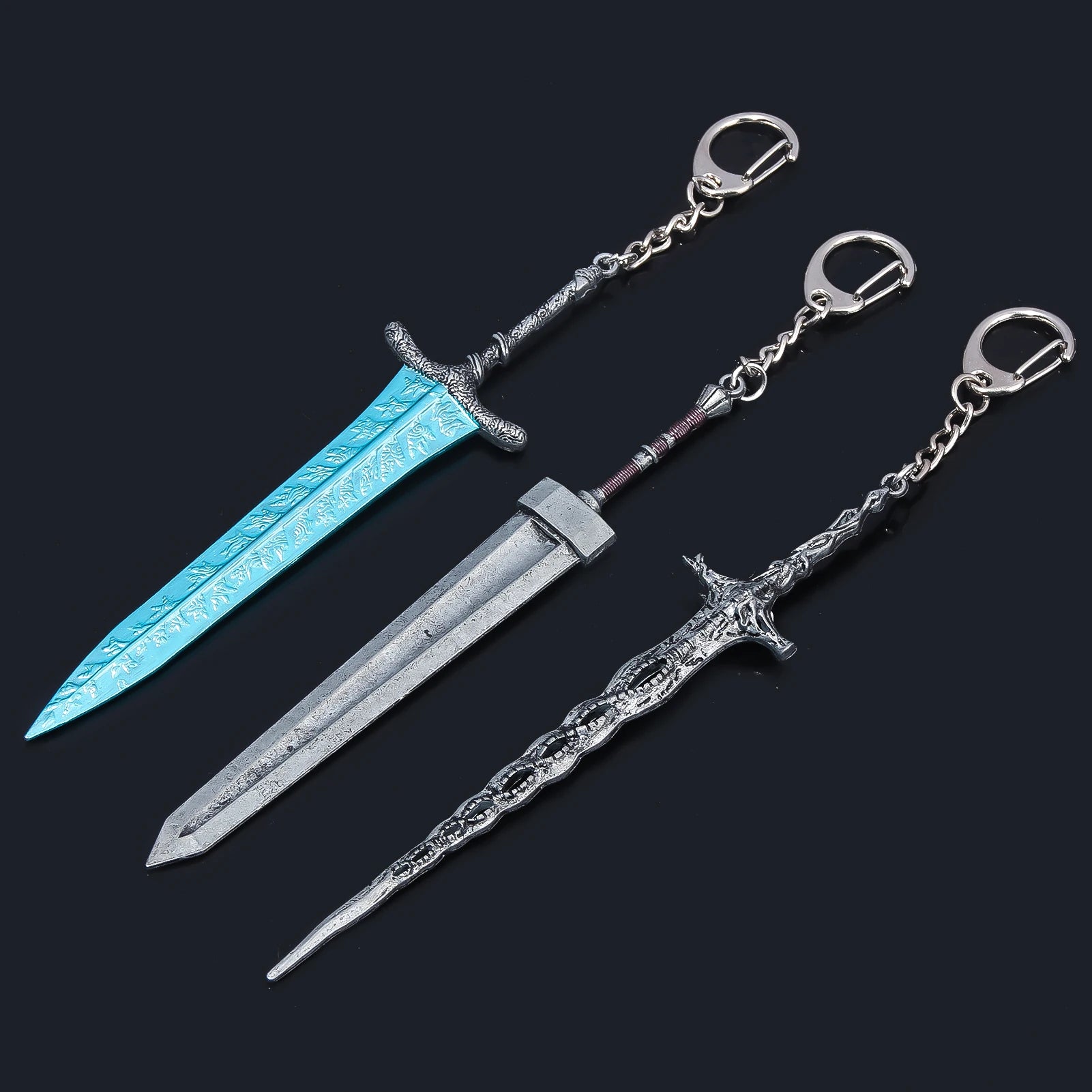 Game Moonlight Greatsword Keychain Reduvia Dagger Moonveil Katana Weapon Model Pendant Keyring for Women Men Cosplay Jewelry